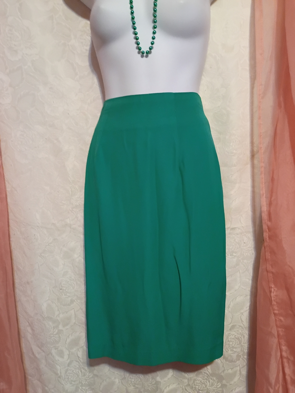 Nina Piccalino Ladies Emerald Green Midi Pencil Skirt Sz 9